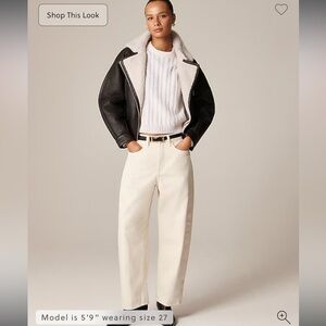 NWT J. Crew Barrel Jean in Ecru Wash